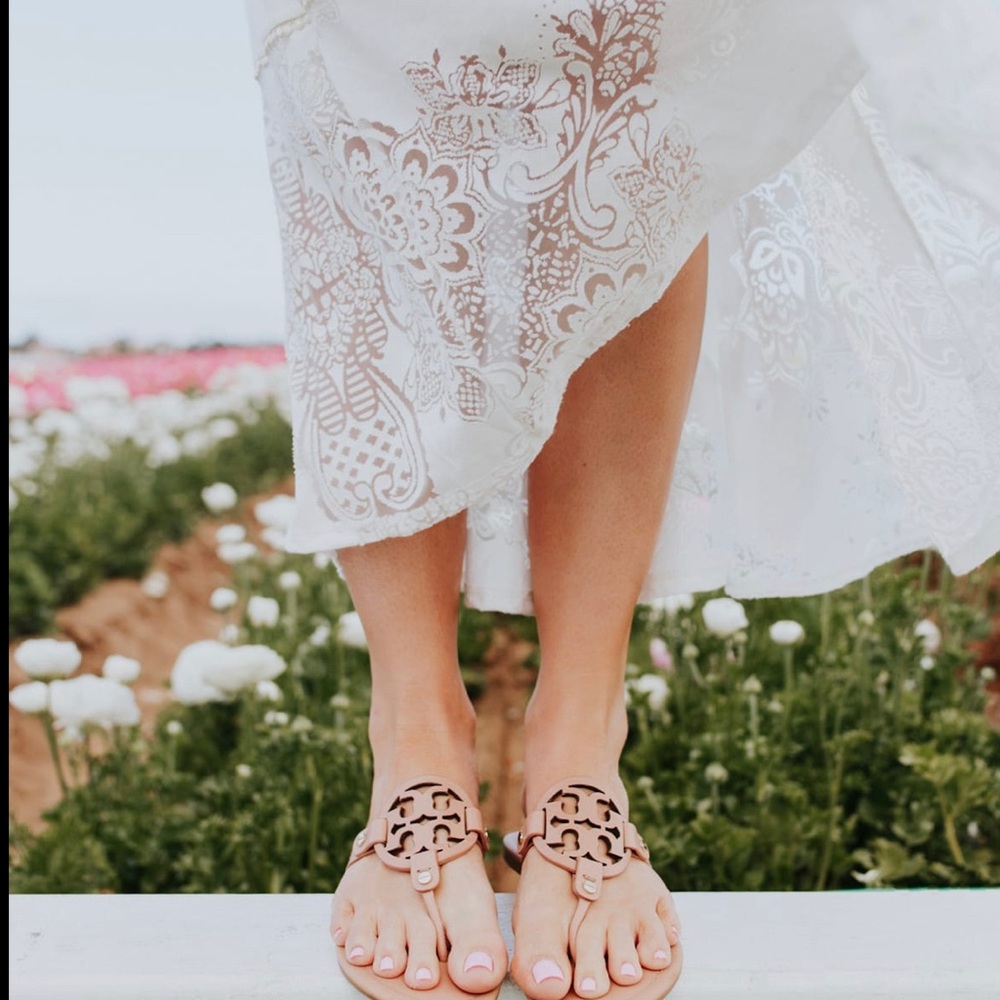 Tory Burch Miller Leather Sandal - light tan size 9